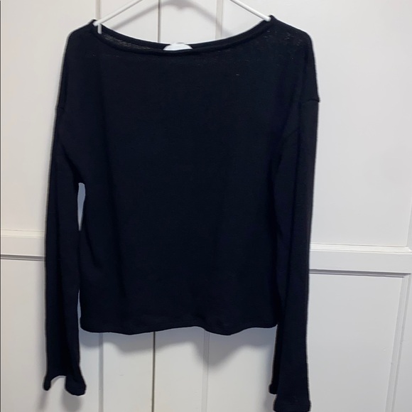 H&M Medium Black Wide Neck Long Sleeve Top - Picture 3 of 12